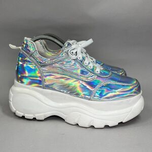 Retro Platform Sneakers Women's' Size 6 Retro Iridescent Lace Athletic Shoes‎